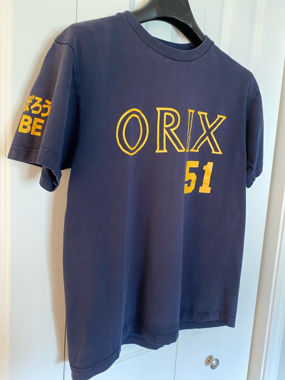 Ichiro #51 ORIX Buffaloes Japan Baseball T-Shirt Mens L Navy Blue Vintage Style - Picture 2 of 14
